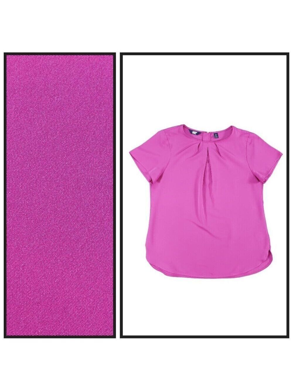 Lands' End Pink Pleated Front Blouse Size 10 Short Sleeve Career Top